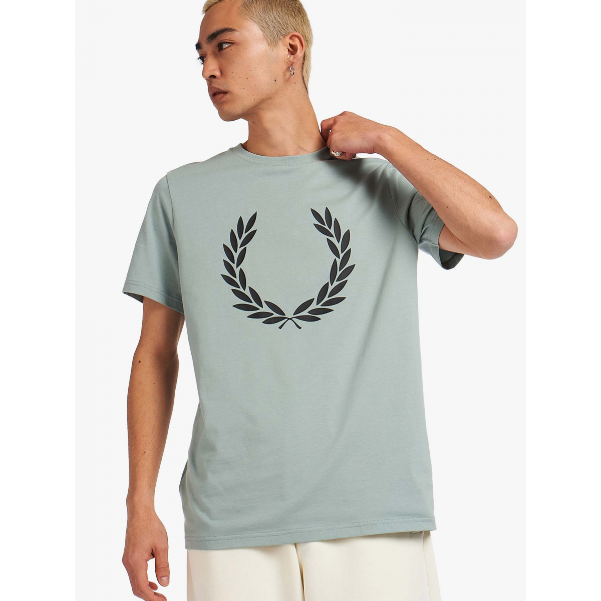 FRED PERRY Homem T-Shirt Estampada Laurel Wreath Azul - 0430144113AZC