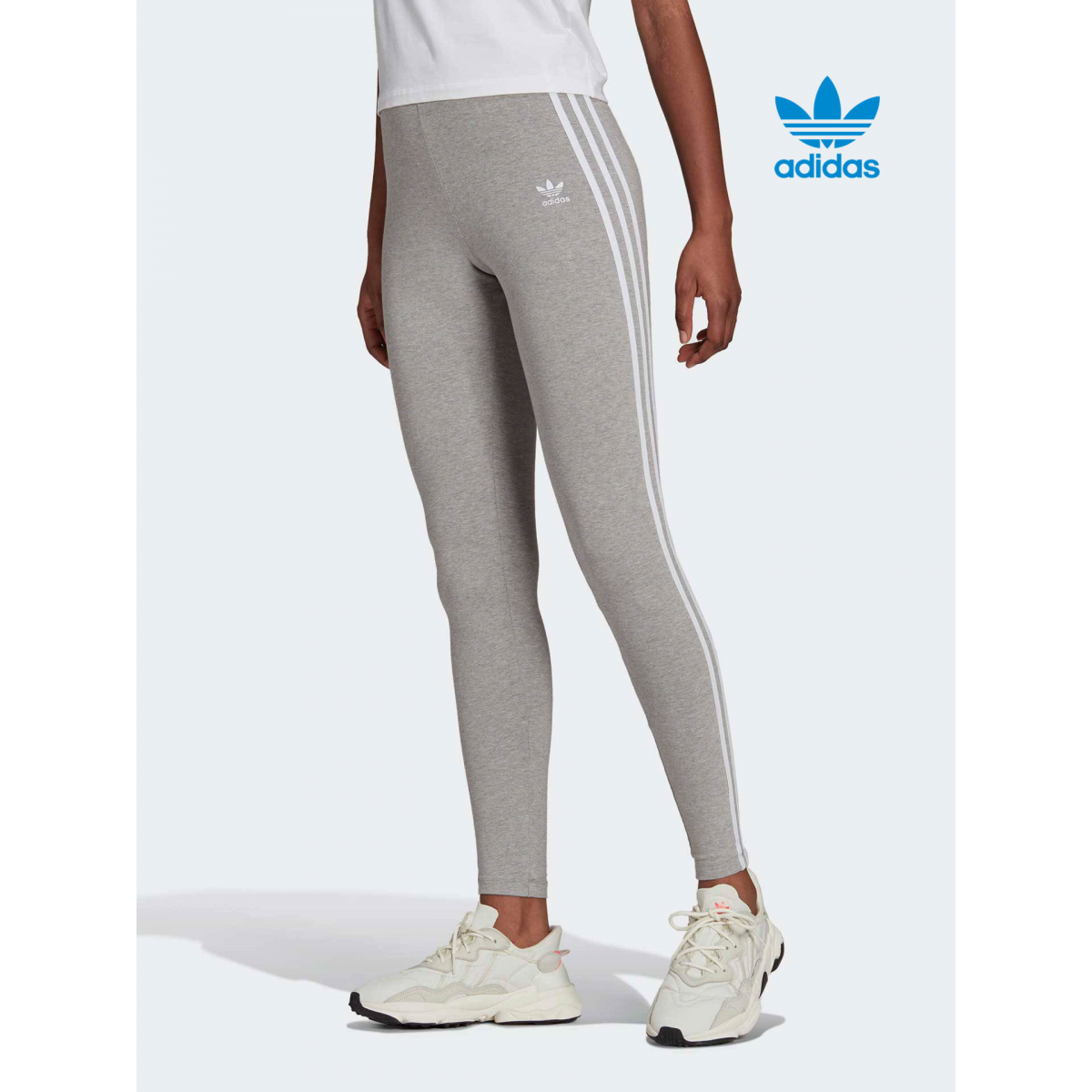 ADIDAS ORIGINALS Mulher Leggings com Riscas Cinza - 8541242029CZA